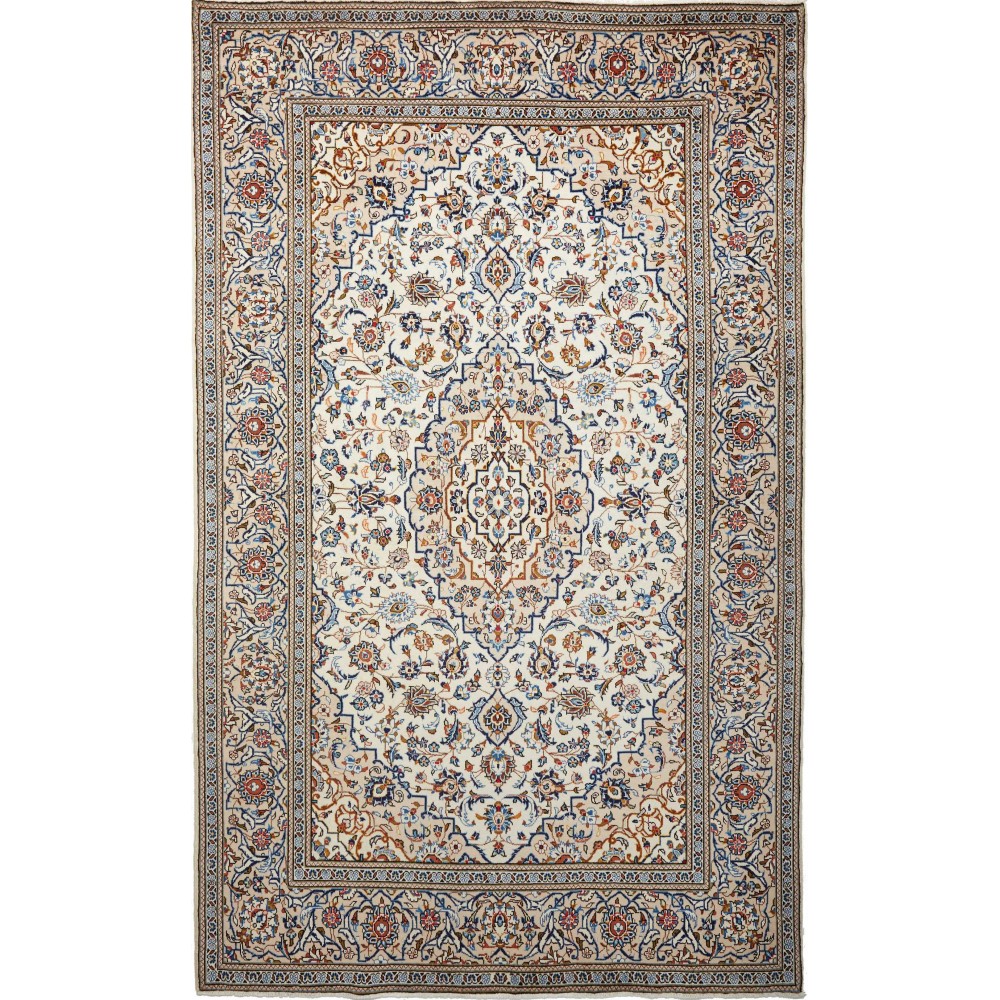 Tappeto Kashan Persia beige grigio 194x316