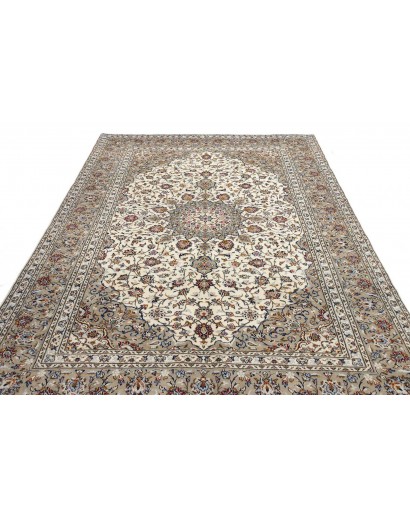 Tappeto Kashan Persia beige bianco 197x303