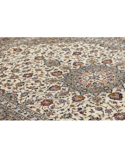 Tappeto Kashan Persia beige bianco 197x303