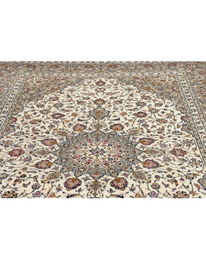 Tappeto Kashan Persia beige bianco 197x303