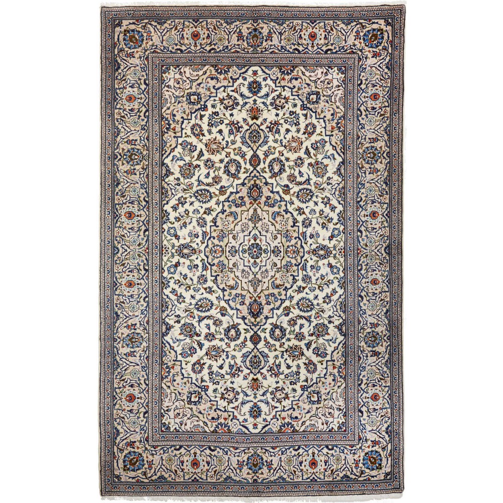 Tappeto Kashan Persia beige grigio 196x312