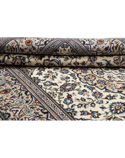 Tappeto Kashan Persia beige grigio 196x312