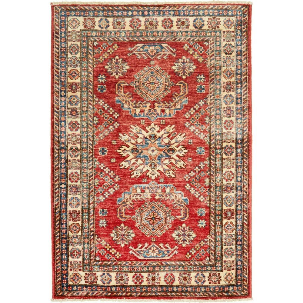 Tappeto Kazak Fine Pakistan rosso giallo 98x150 Tappeto Kazak Fine Pakistan rosso giallo 98x150