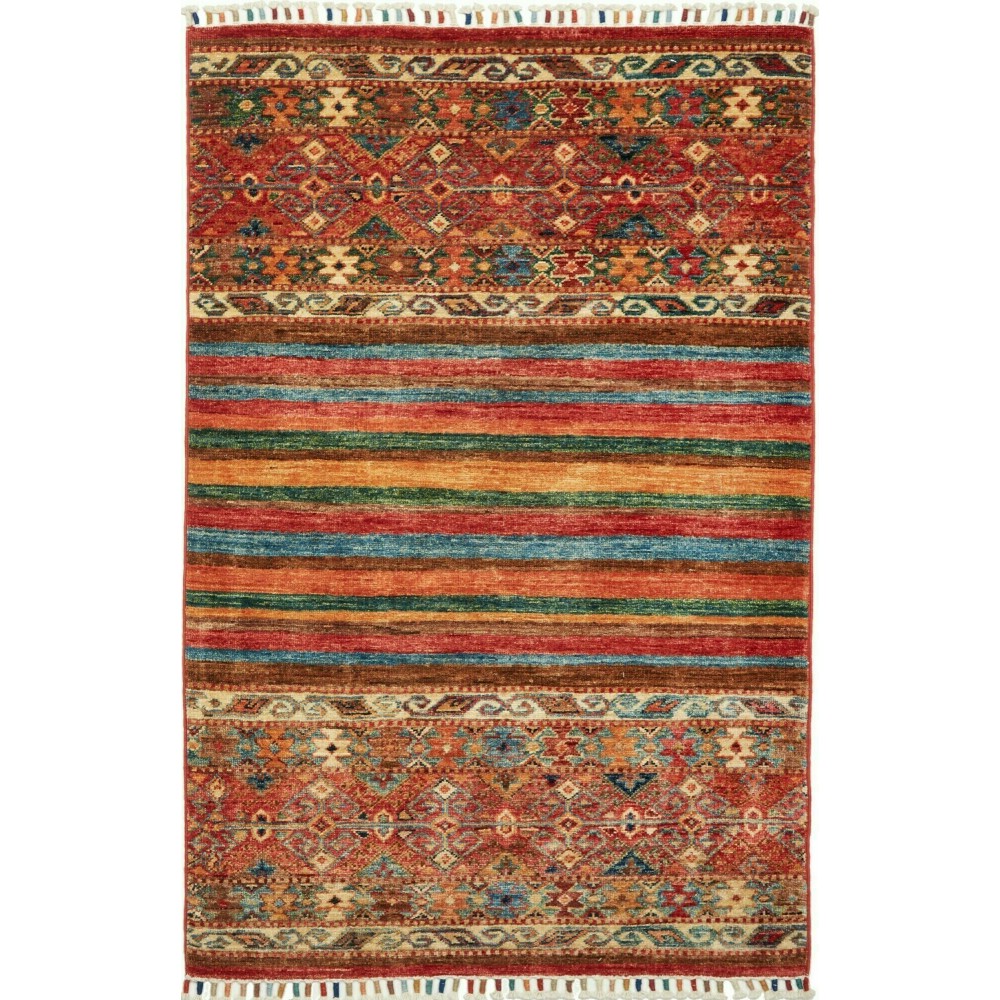 Tappeto Samarkand Pakistan marrone giallo 84x126 Tappeto Samarkand Pakistan marrone giallo 84x126