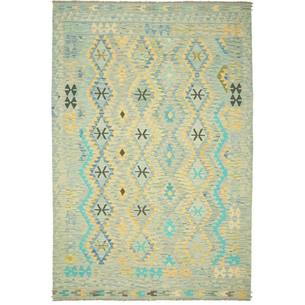 Tappeto Kilim Afghanistan marrone verde 199x307