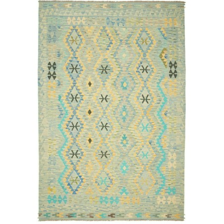 Tappeto Kilim Afghanistan marrone verde 199x307