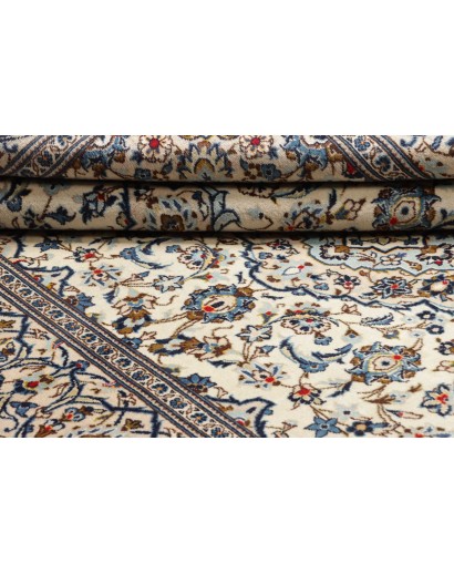 Tappeto Kashan Persia bianco marrone 195x293