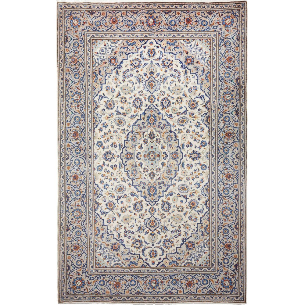 Tappeto Kashan Persia beige grigio 194x307