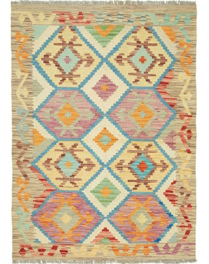 Tappeto Kilim Afghanistan marrone grigio 104x145