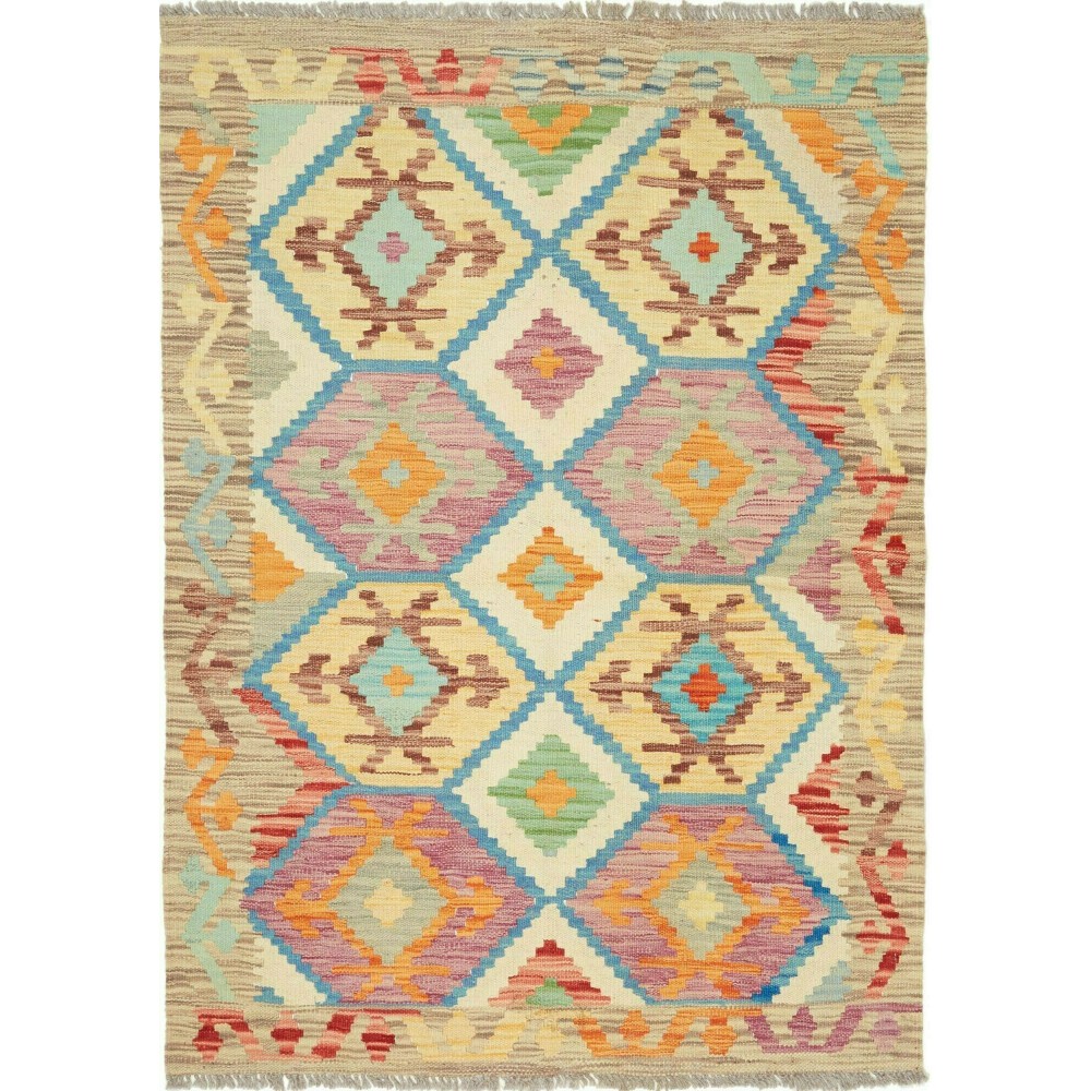 Tappeto Kilim Afghanistan marrone grigio 104x145