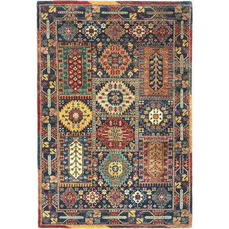 Tappeto Tribal Pakistan azzurro arancione 100x152