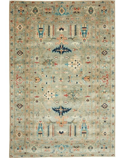 Tappeto Kazak Fine Pakistan azzurro marrone 202x300