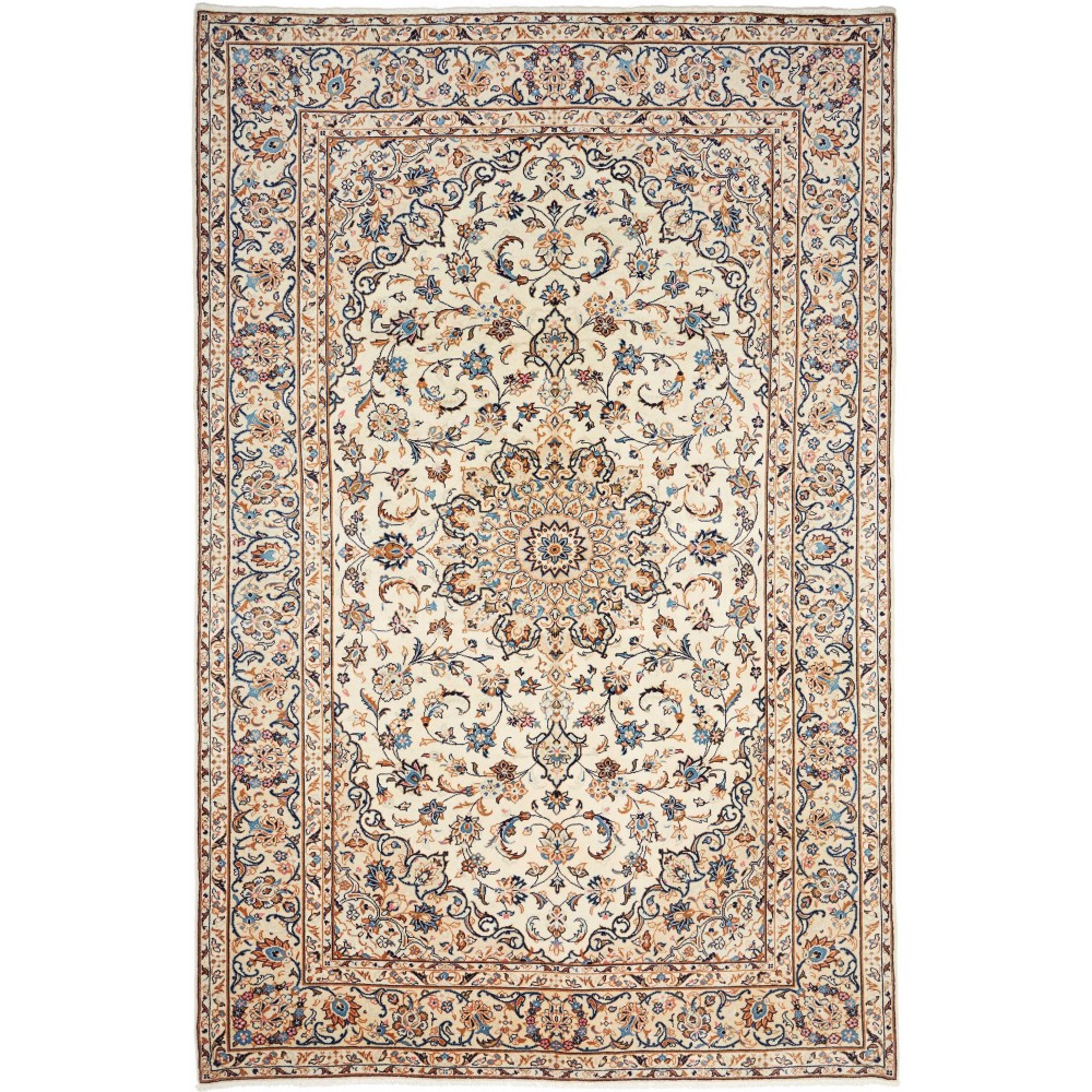 Tappeto Kashan Persia bianco grigio 197x300