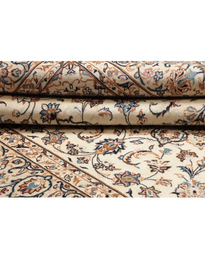 Tappeto Kashan Persia bianco grigio 197x300
