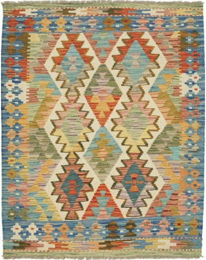 Tappeto Kilim Afghanistan marrone grigio 104x134