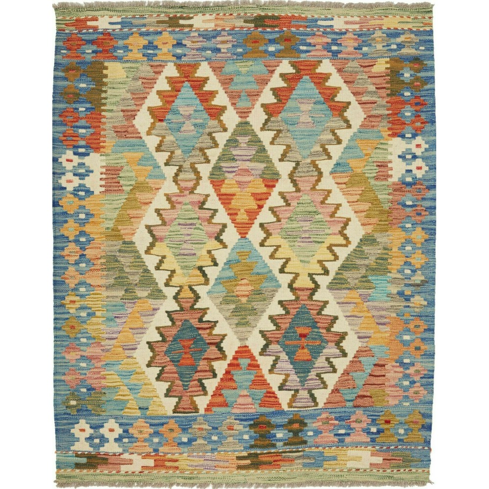 Tappeto Kilim Afghanistan marrone grigio 104x134
