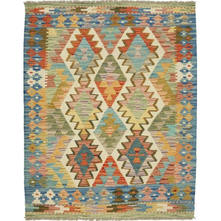 Tappeto Kilim Afghanistan marrone grigio 104x134