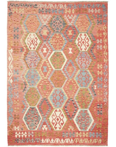 Tappeto Kilim Afghanistan marrone arancione 207x295
