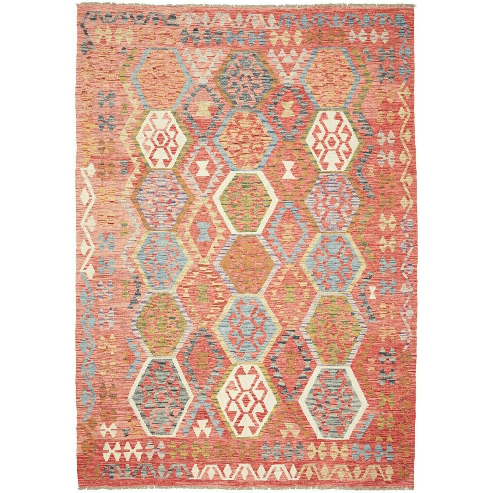 Tappeto Kilim Afghanistan marrone arancione 207x295