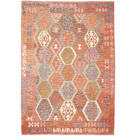 Tappeto Kilim Afghanistan marrone arancione 207x295