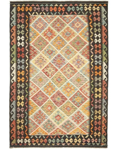 Tappeto Kilim Afghanistan marrone grigio 196x297