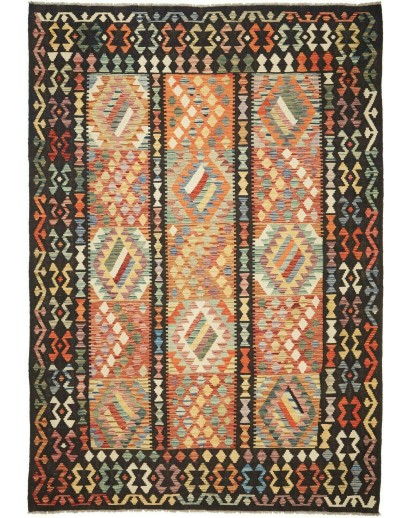 Tappeto Kilim Afghanistan marrone grigio 203x297