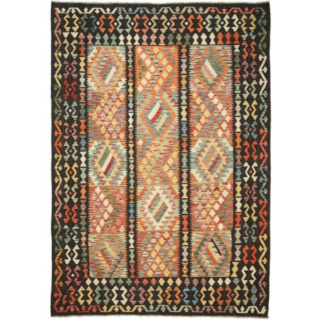 Tappeto Kilim Afghanistan marrone grigio 203x297