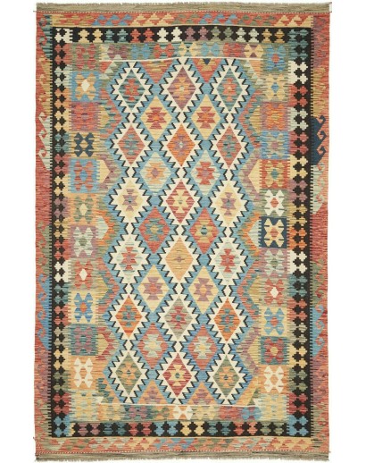 Tappeto Kilim Afghanistan marrone grigio 195x304