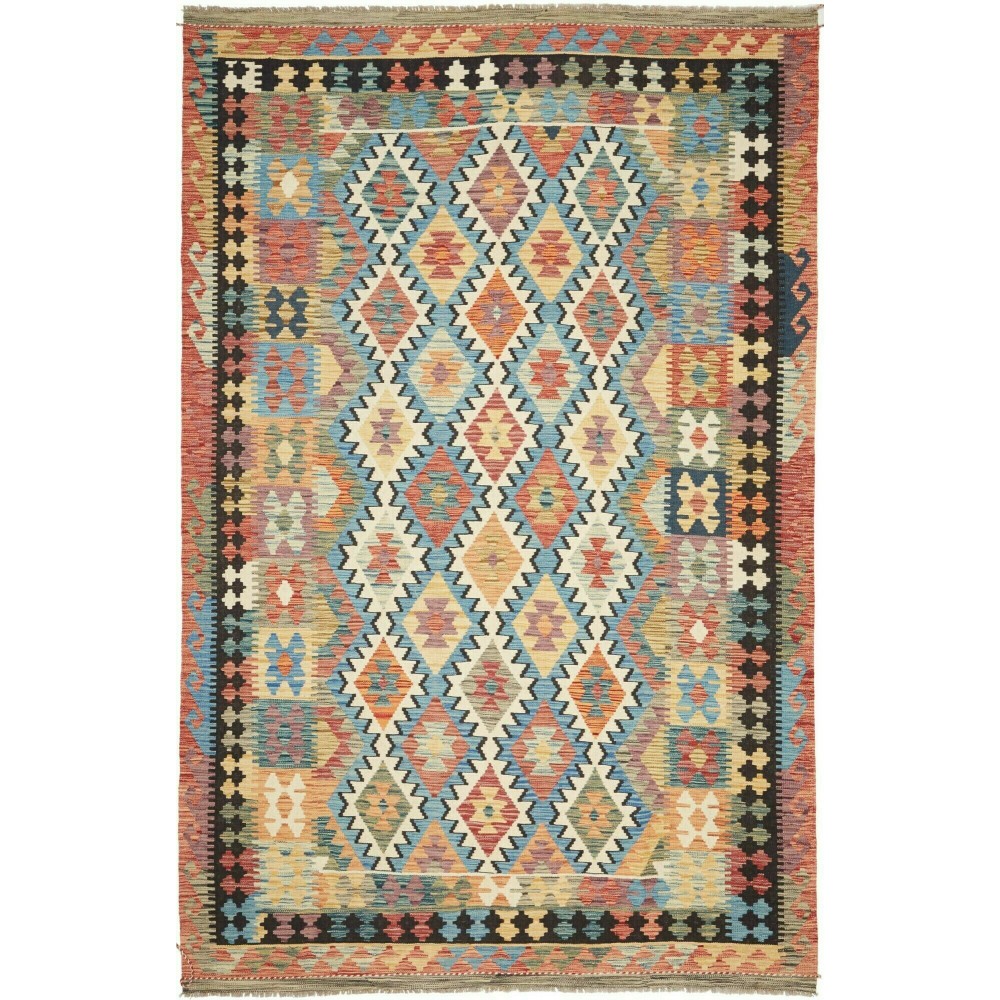 Tappeto Kilim Afghanistan marrone grigio 195x304