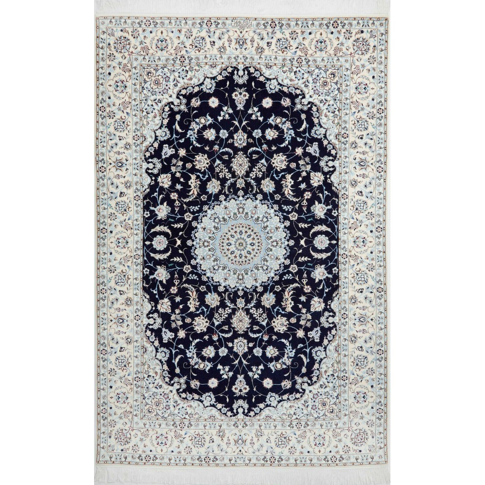Tappeto Nain 6La Persia bianco blu 153x240 Tappeto Nain 6La Persia bianco blu 153x240