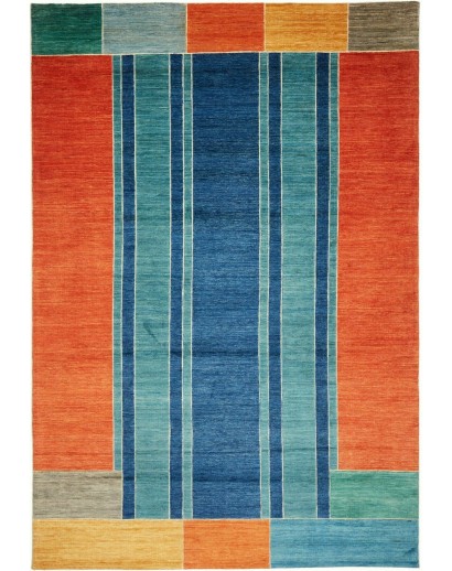 Tappeto Barjesta Pakistan azzurro rosso 196x286