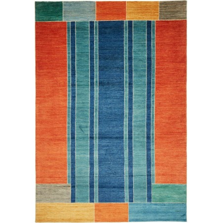 Tappeto Barjesta Pakistan azzurro rosso 196x286