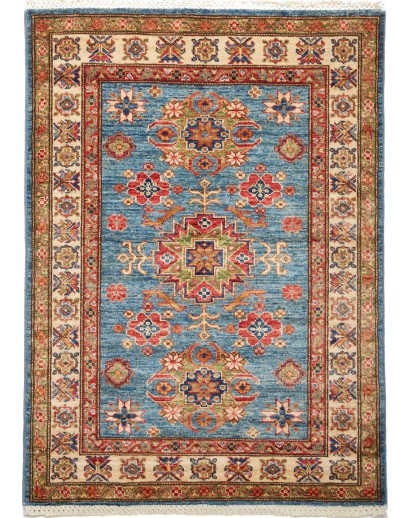 Tappeto Kazak Fine Pakistan bianco grigio 89x125