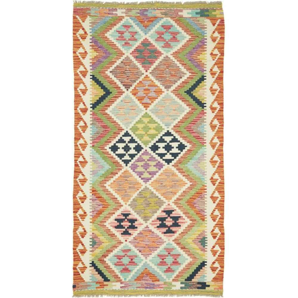 Tappeto Kilim Afghanistan marrone rosso 100x192