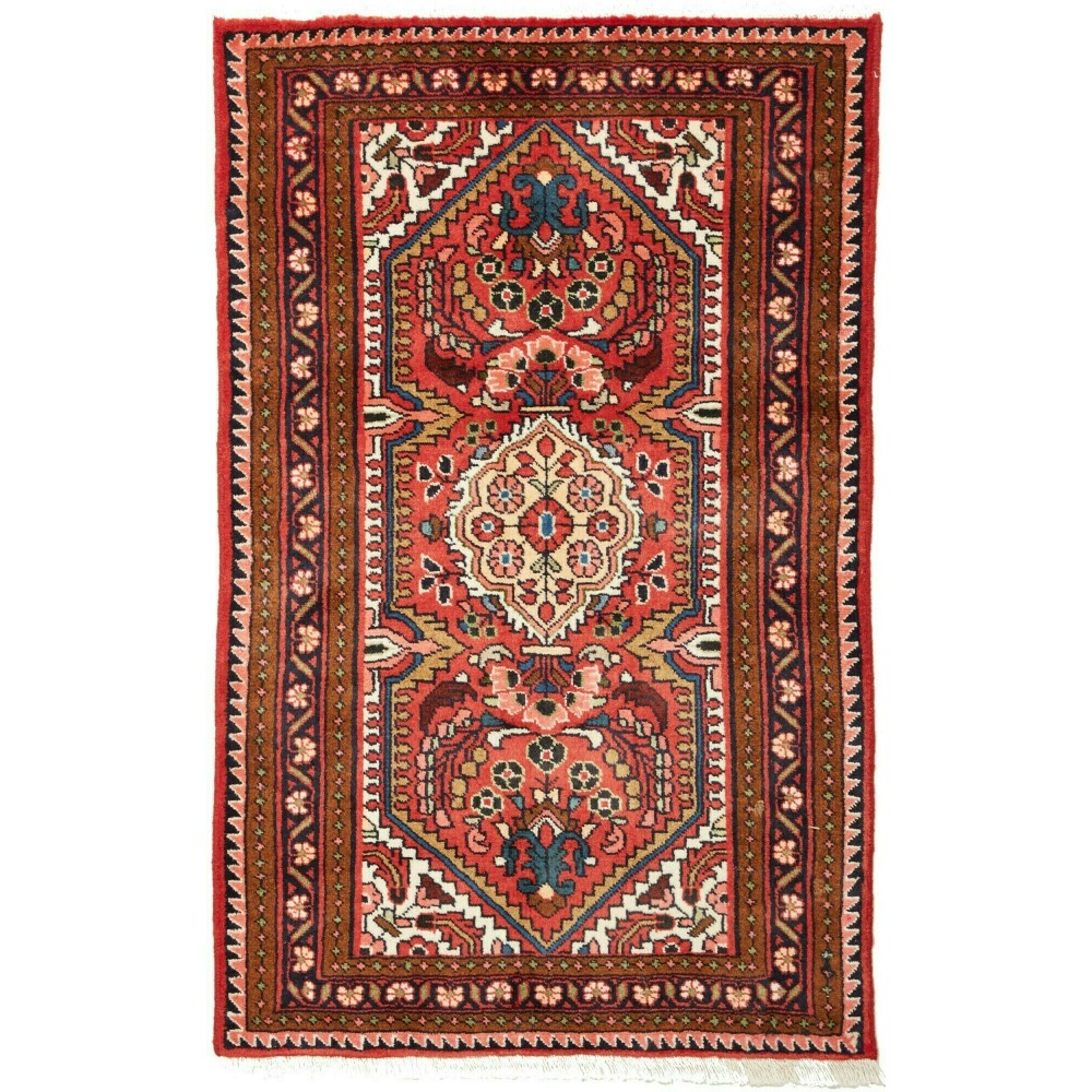 Tappeto Hamadan Persia marrone giallo 77x123 Tappeto Hamadan Persia marrone giallo 77x123