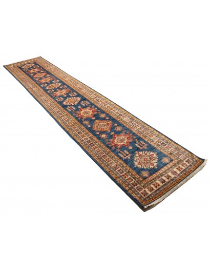 Tappeto Kazak Fine Pakistan azzurro arancione 83x386