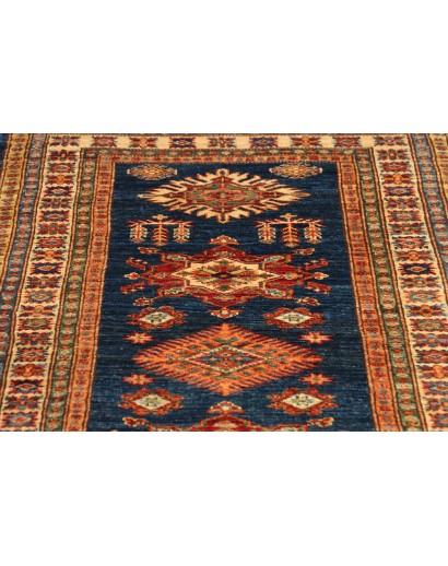 Tappeto Kazak Fine Pakistan azzurro arancione 83x386