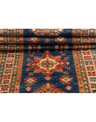 Tappeto Kazak Fine Pakistan azzurro arancione 83x386