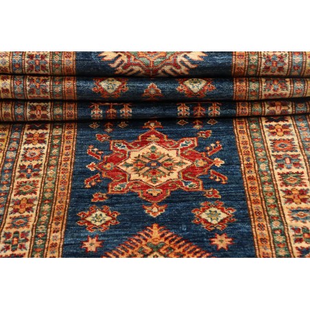 Tappeto Kazak Fine Pakistan azzurro arancione 83x386