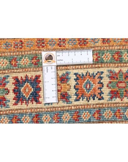 Tappeto Kazak Fine Pakistan azzurro arancione 83x386