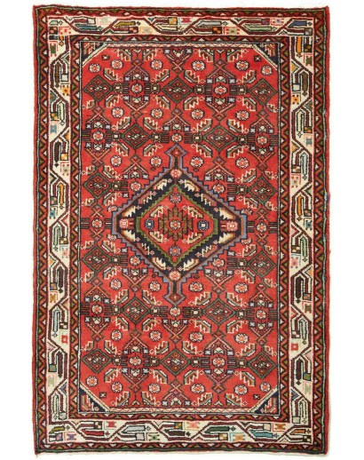 Tappeto Hamadan Persia marrone giallo 86x135