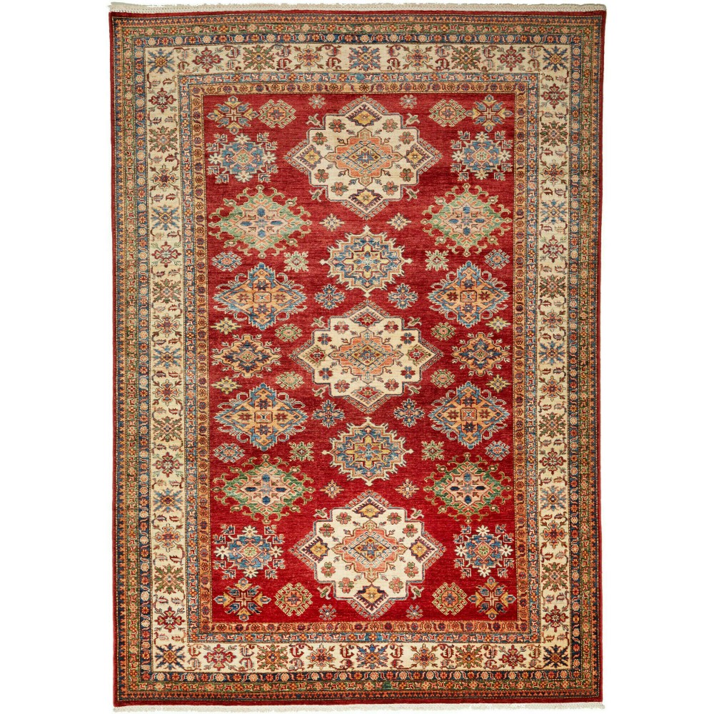 Tappeto Kazak Fine Pakistan marrone giallo 209x290 Tappeto Kazak Fine Pakistan marrone giallo 209x290