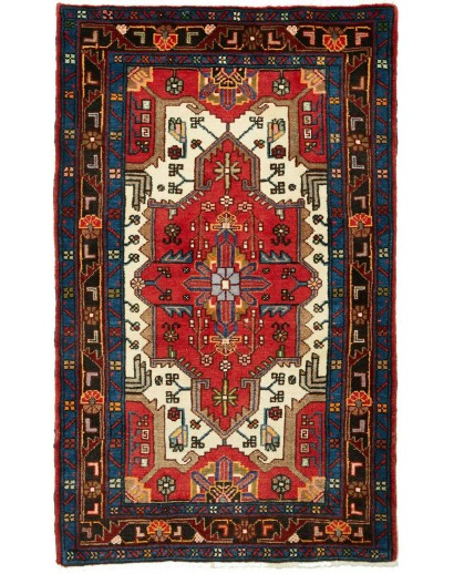 Tappeto Hamadan Persia grigio marrone 86x141