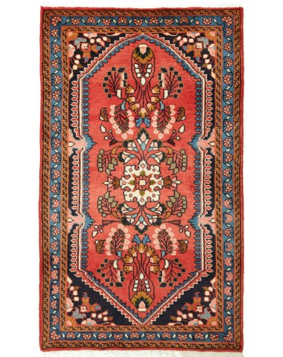 Tappeto Hamadan Persia rosso giallo 77x130
