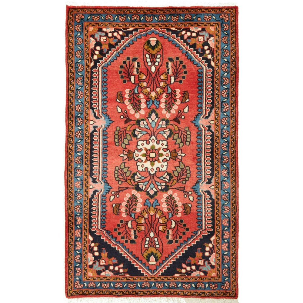 Tappeto Hamadan Persia rosso giallo 77x130 Tappeto Hamadan Persia rosso giallo 77x130
