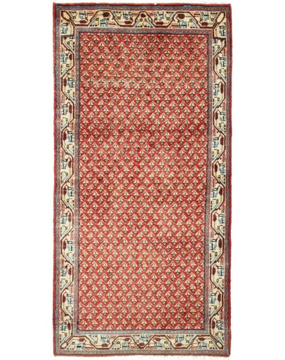Tappeto Hamadan Persia rosso grigio 62x128