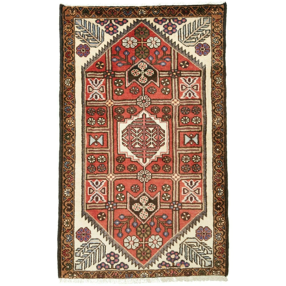 Tappeto Hamadan Persia marrone grigio 77x126 Tappeto Hamadan Persia marrone grigio 77x126