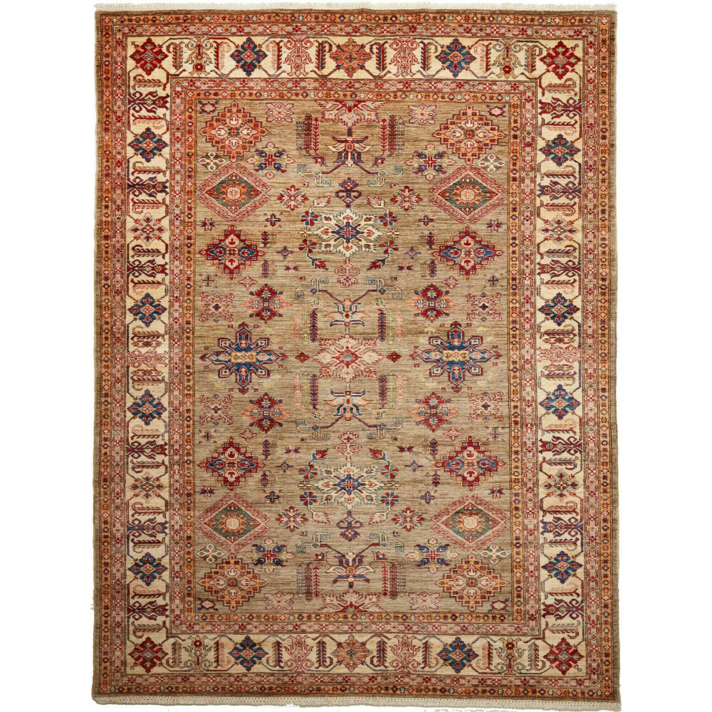 Tappeto Kazak Fine Pakistan marrone 209x281 Tappeto Kazak Fine Pakistan marrone 209x281