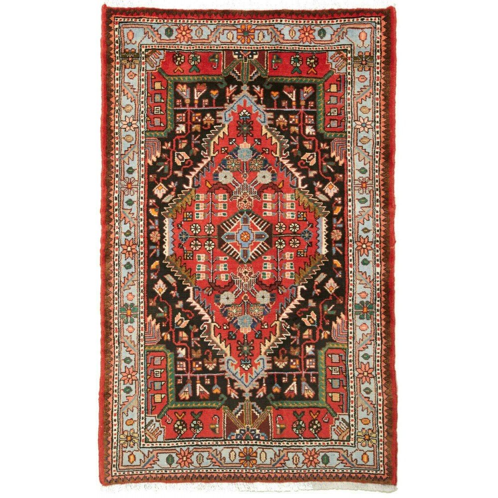 Tappeto Hamadan Persia marrone grigio 85x136 Tappeto Hamadan Persia marrone grigio 85x136
