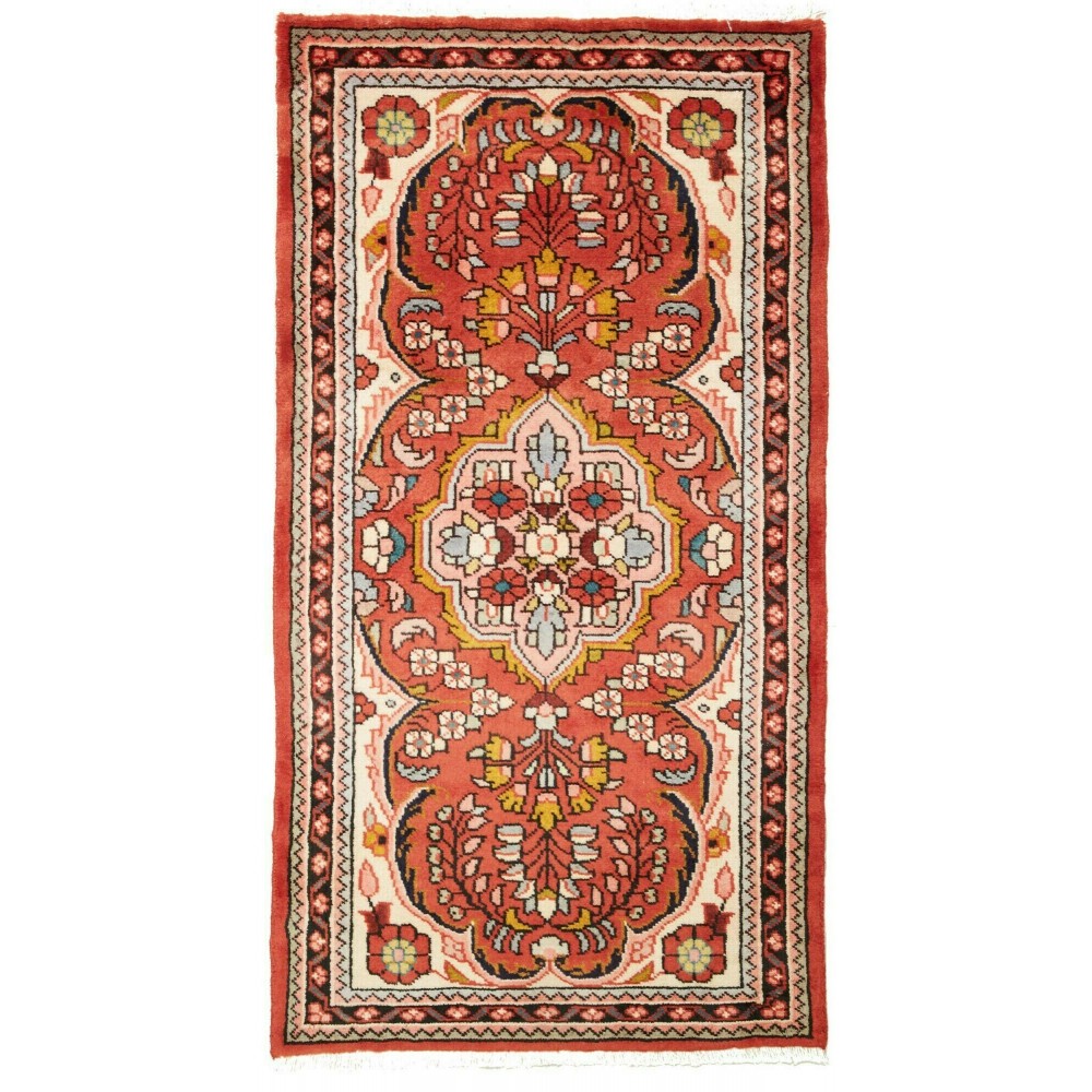 Tappeto Hamadan Persia marrone grigio 72x138 Tappeto Hamadan Persia marrone grigio 72x138